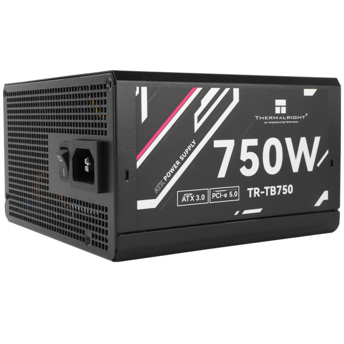 Блок питания 750W/ Power Supply Thermalright, 750W 80+ Bronze ATX, 3.0, PCIe 5.0, Full modular, 1x24 20+4 pin, 2xCPU 8 4+4 pin, 4xPCIe*2 8 6+2 pin, 3xSATA3, 1x12+4pin 12VHPWR PCIe 5.0 12+4pin 600mm , 3xMOLEX4pin, Active, 120x120mm, 150x140x86mm, APFC, b