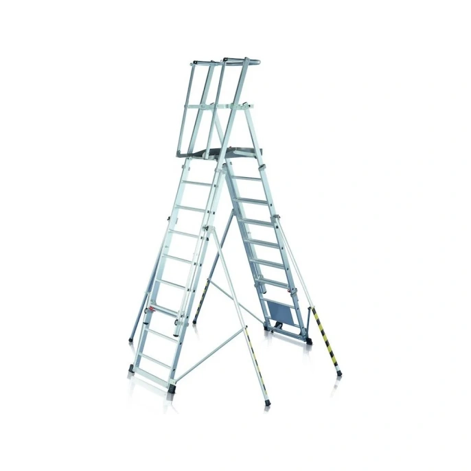 Телескопическая лестница-платформа ЦАП Zarges 9 ступеней 41327