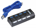 Хаб (разветвитель) Buro BU-HUB4-U3.0-L, черный