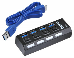 Хаб (разветвитель) Buro BU-HUB4-U3.0-L, черный
