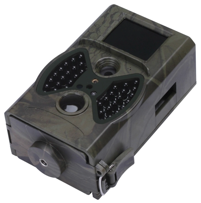 Фотоловушка Suntek HC-300A 5 Мп, разрешение видеозаписи: 1080р, 720p, WVGA, угол обзора: 60°, дальность подсветки: 20 м, дисплей: 2", время отклика: 0.8 с, IP65, поддержка карт памяти до 32 ГБ, рабочая температура: от -20 °C до +60 °C