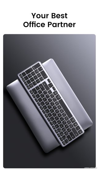 Клавиатура беспроводная UGREEN KU005 15956 2.4GHz Bluetooth5.0 Ultra Slim Wireless Keyboard. Цвет: серебристый