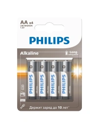 Батарейки Philips LR6A4B/51 АА алкалиновые 1,5v 4 шт. LR6-4BL Entry 4/48/144/20160 . Грузить кратно 4.
