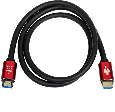 Кабель HDMI 1 m (Red/Gold, в пакете) VER 2.0 ATcom. Кабель HDMI 1 m (Red/Gold, в пакете) VER 2.0