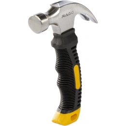 Укороченный молоток-гвоздодер с фибергласовой рукояткой RAGE by VIRA, 225г 900032