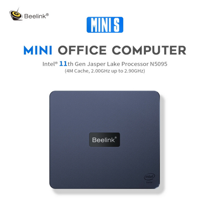 Мини-компьютер Beelink MINI S, CPU: Intel® Celeron® N5095 Processor , 4C/4T , GPU : Intel® UHD Graphics , 8GB DDR4 RAM  128GB SSD , Wi-Fi 5 ; Bluetooth 5.0; LAN 1000M BL/MINI S/N5095/8G/128G/Navy Blue