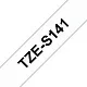 Картридж для принтеров Brother TZeS141: кассета с лентой с мощной клейкой поверхностью для печати наклеек черным на прозрачном фоне, ширина: 18 мм