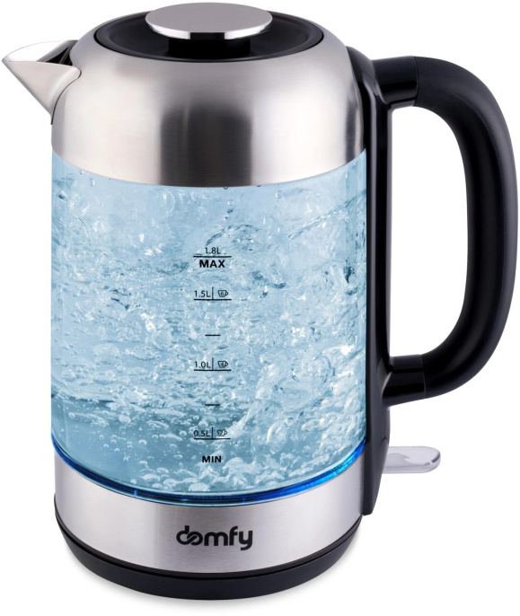 Чайник электрический DOMFY DSM-EK401, 1.8л, стекло/пластик