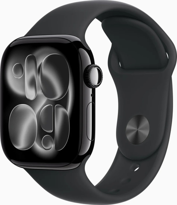 Смарт часы Apple Watch Series 11 GPS 46mm Jet Black Al Case Black Sport Band M/L A3333 MEUX4RK/A поддержка iOS, экран OLED, шагомер, пульсометр, время работы: 24 часа, корпус: алюминий, браслет: силикон