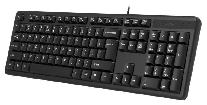 Клавиатура A4TECH KK-3, проводная, USB, мембранная, черный [kk-3 usb black ]