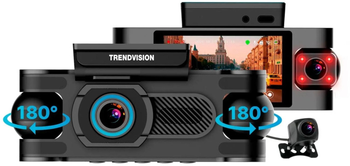 Видеорегистратор TrendVision Proof 360 черный 2Mpix 1440x2560 1440p 150гр. GPS SigmaStar SSC8826Q