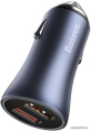 Автомобильное зарядное Baseus TZCCJD-A0G Golden Contactor Pro Dual Quick Charger Car Charger 2 USB 40W кабель USB-Type-C 5A 1m , Выходы: USB 1 - 20W, USB 2