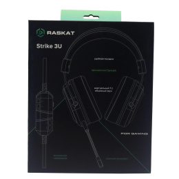 Наушники Raskat Strike 3U 50мм, 32Ом, 114±3дБ, 20-20000Гц, микрофон, USB 2м, подсветка