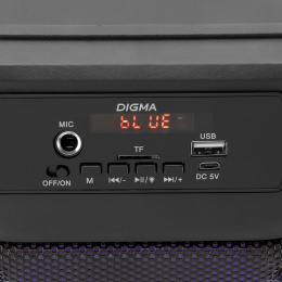 Музыкальный центр Digma D-MC1705, 40Вт, с караоке, Bluetooth, FM, USB, micro SD, черный
