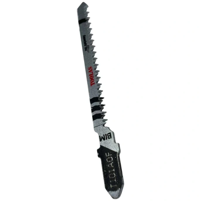 Пилка для лобзика T101AOF Bi-Metall (фигурный, чистый рез, шаг зуба 1.4 мм, толщина реза 1.5-16 мм) (для работ по дереву, фанере), 3 шт, общая длинна 76 мм TOOLAS 00000032
