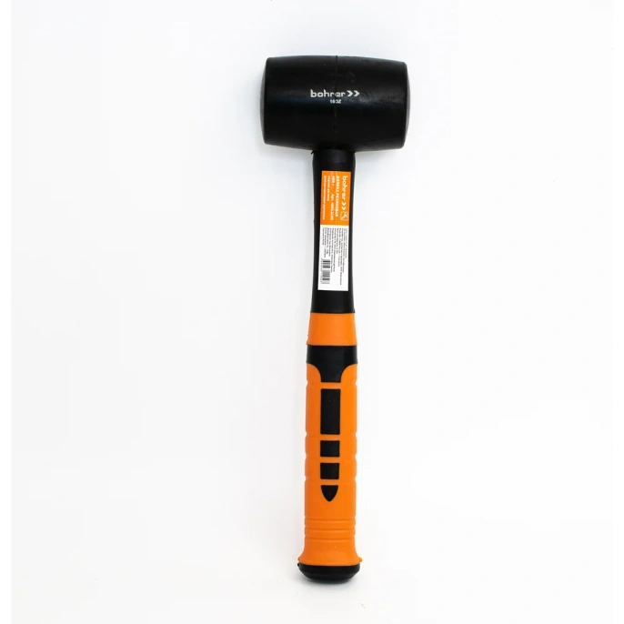 Киянка BOHRER 680 г, рукоятка фиберглас с резиновым покрытием, круглый боек, черная резина 45013268