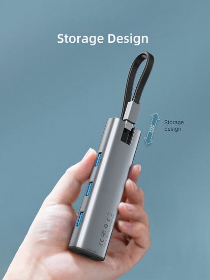 USB-Хаб CABLETIME CB21G (CT-HUBP4-AG) на USB3.0×4 4-в-1