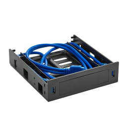 Салазки переходник ExeGate HD-2U3 для установки HDD 2.5/3.5" в отсек 5.25" с 2*USB3.0 пластиковые EX280445RUS