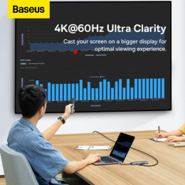 Док-станция Baseus WKWG070013 Metal Gleam Series 4-in-1 Multifunctional Type-C Gray; вход: Type-C; порт: USB3.0*4