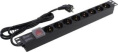 Блок розеток с выключателем с подсветкой ExeGate ServerPro PDU-19H803 Al-8S-EU2CU-SW 19", 1U, Алюминий, 8 Schuko, кабель с евровилкой VDE-250V-16A-3*1.5mm2, медь, 2 метра, выкл. с подсветкой, черный, RTL EX280842RUS