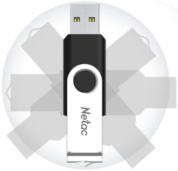Флешка USB NETAC U505 8ГБ, USB2.0, черный и серебристый [nt03u505n-008g-20bk]
