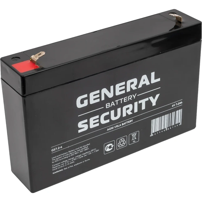 Аккумулятор для ИБП General Security GS7.2-6 6В, 7.2 Ач УТ-00001384