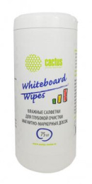 Влажные салфетки Cactus CS-WB075,  75 шт (туба) для маркерных досок