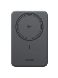 Внешний аккумулятор UGREEN PB580 75984B MagFlow Air Ultra-Slim Magnetic 5000mAh Wireless 15W Power Bank. Цвет: серый космос