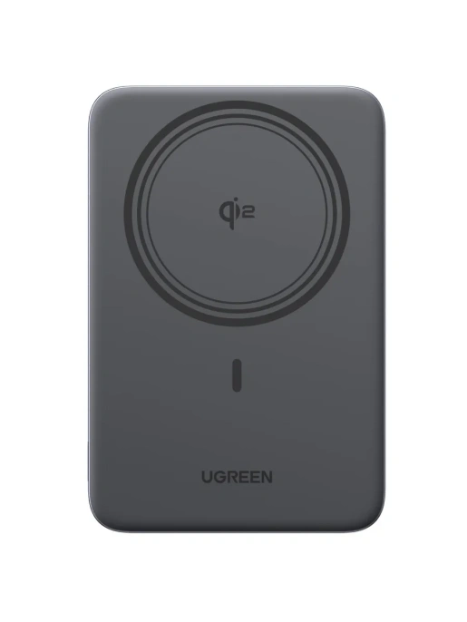 Внешний аккумулятор UGREEN PB580 75984B MagFlow Air Ultra-Slim Magnetic 5000mAh Wireless 15W Power Bank. Цвет: серый космос