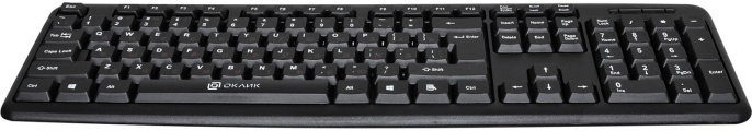 Клавиатура Oklick 90M, проводная, USB, мембранная, черный [402127]
