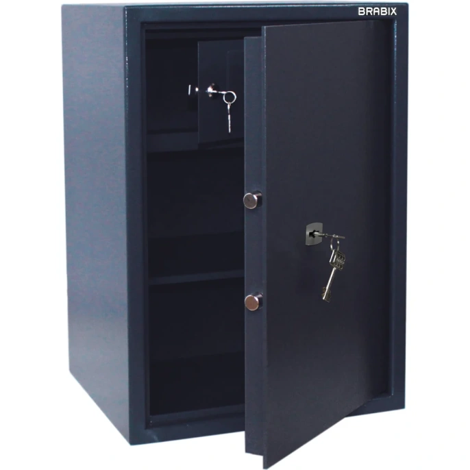 Сейф BRABIX КМ-620Т 620х430х375 мм, 35кг, ключевой замок, полка, трейзер, крепление к стене 291167