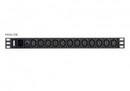 Панель рспределения питания ATEN Rack PDU, Basic, 1U, 16A, 230V, Overcurrent Protection, Output: 12 C13, Input: IEC С20 , Power cord 3,0 m PE0212G-AT-G