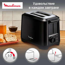 Тостер Moulinex Uno LT140811,  черный [8010000210]
