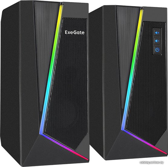 Акустическая система 2.0 ExeGate Accord 240 (питание USB, 2х3Вт (6Вт RMS), 60-20000Гц, цвет черный, RGB подсветка, Color Box) EX289688RUS