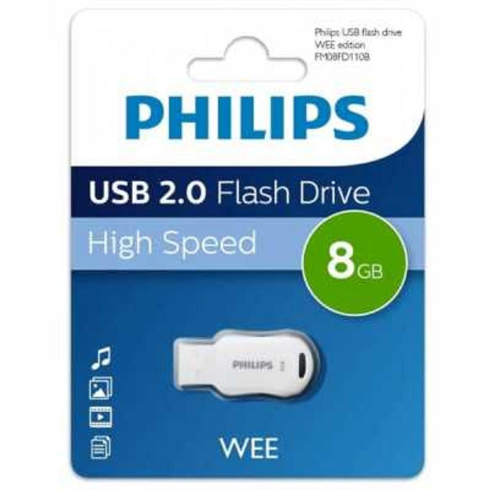 Флеш накопитель 8GB PHILIPS WEE 2.0 8GB, USB 2.0 FM08FD110B/97