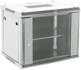 Шкаф коммутационный REXANT 04-0666-111 настенный,  стеклянная передняя дверь,  6U,  600x368x600 мм