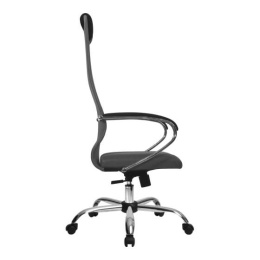 Кресло МЕТТА SU-B-8, на колесиках, сетка/ткань, 1шт. в комплекте светло-серый [z312457988]