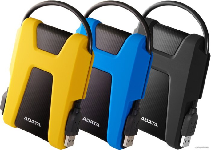 Внешний накопитель HDD 2.5" USB3.0 ADATA 1Tb HD680 AHD680-1TU31-CBL Gen1 5 Гбит/с , 2.5", пластик/силикон, Синий