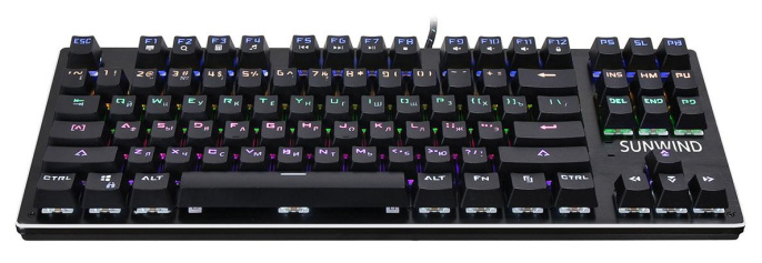 Клавиатура SunWind SW-K900G механическая черный USB Multimedia for gamer LED 1422332 кабель 1.8м