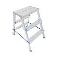 Двусторонняя алюминиевая стремянка с широкой площадкой LadderBel 3 ступени STR2-AL-3EP