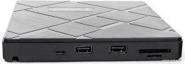 USB 3.0 Gembird DVD±RW DVD-USB-04 пластик, со встроенным кардридером и хабом черный