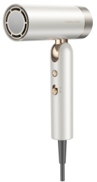 Фен Trouver Flip10 Pearl White AMFL10 номинальная мощность: 1500Вт, длина кабеля питания: 1.8 м, 300 млн отрицательных аноионов/см3, интеллектуальный контроль температуры NTC измеряет 1000 раз в секунду, 4 температурных режимов, 8 комбинаций настроек с