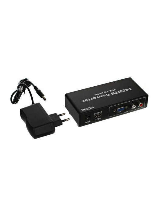 Конвертер VCOM DD491 VGA to HDMI Converter VGA 15F +2xRCA-- HDMI 19F + б.п. УЦЕНКА НЕТ Б.П.