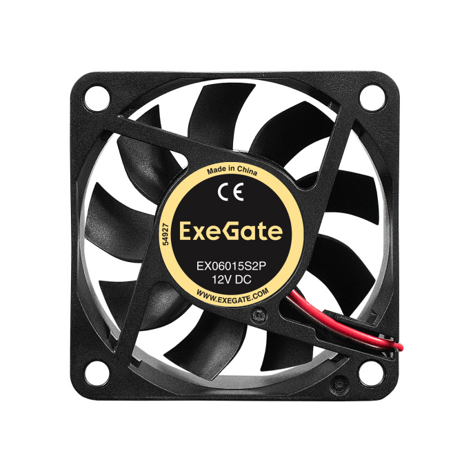Вентилятор 12В DC ExeGate EX06015S2P (60x60x15 мм, Sleeve bearing (подшипник скольжения), 2pin, 3500RPM, 24dBA) EX299861RUS