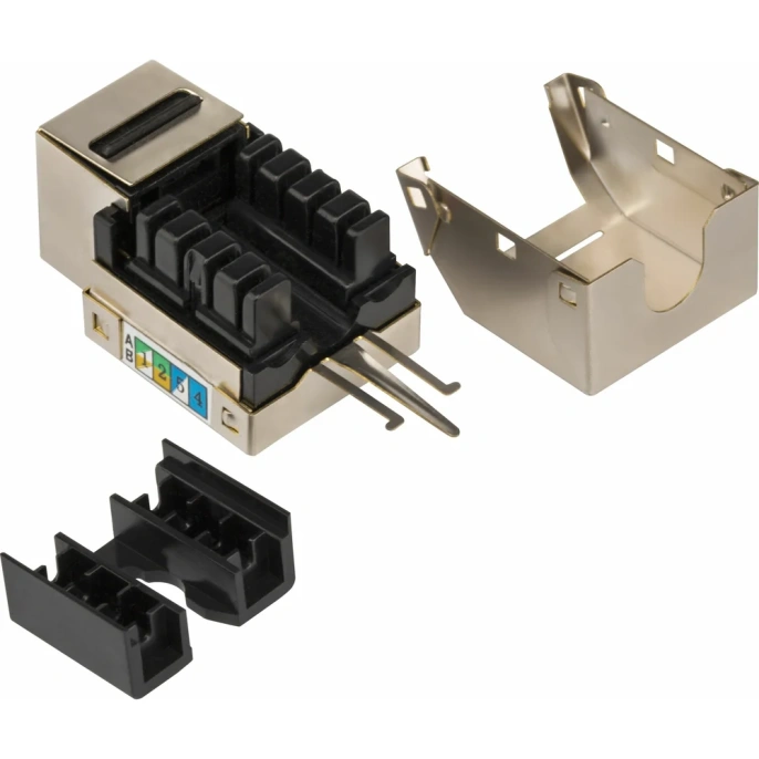 Модуль Keystone RJ45, кат.5e, STP, 90 градусов, белый, TWT-OK45STP/5E-WH