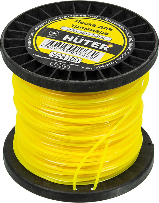 Леска для садовых триммеров Huter S24100 d 2.4мм L 100м для GGT-800S T /1000S T /1300S T /1500S T 71/2/4