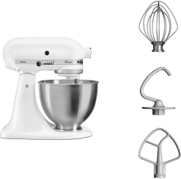 Миксер KitchenAid/ Classic, настольный, с откидным блоком, 4,3 л, белый 5K45SSEWH