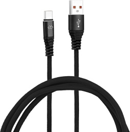 Кабель Digma USB Type-C (m) -  USB (m),  1м,  3A,  черный [dg-usba-с-1m-27w]
