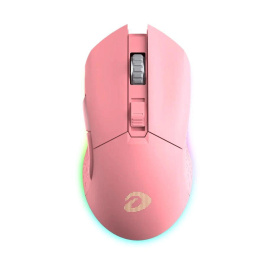 Мышь игровая беспроводная Dareu EM901 Pink розовый , DPI 600-10000, подсветка RGB, подключение: проводное+2.4GHz, размер 125x67x39мм