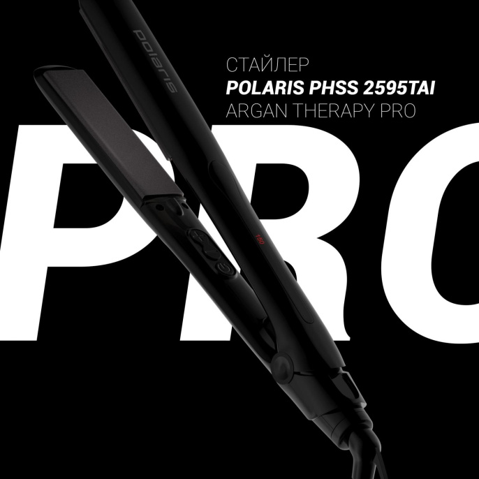 Выпрямитель Polaris PHSS 2595TAi Argan Therapy PRO 48Вт черный макс.темп.:230С покрытие:турмалиновое PHSS 2595TAI